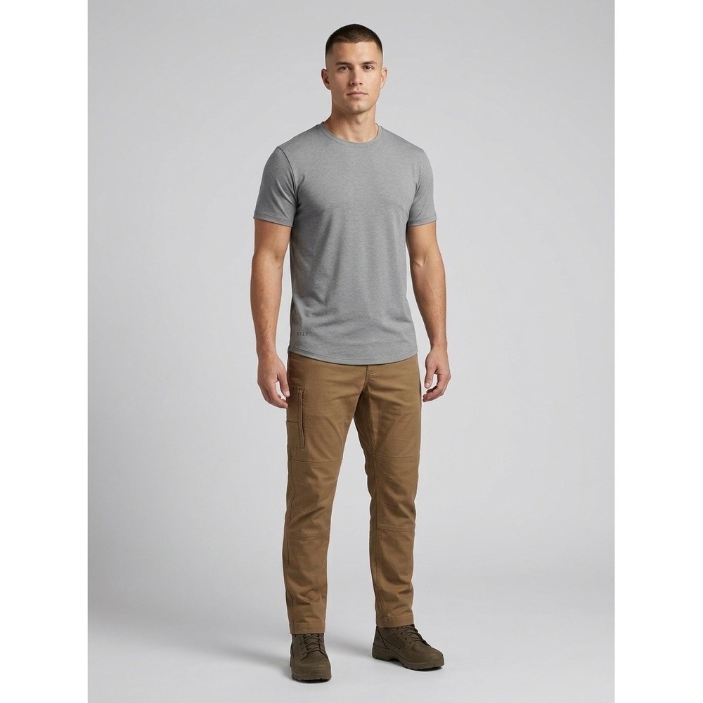 BYLT Weekender Pant Mens XL Tan Brown Elastic Waist Drawstring Tapered Chino